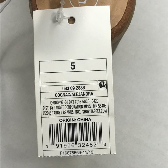 Cat And Jack Girl's Size 5 Open Toe Strap Shoes Brown New With Tags - Picture 6 of 12